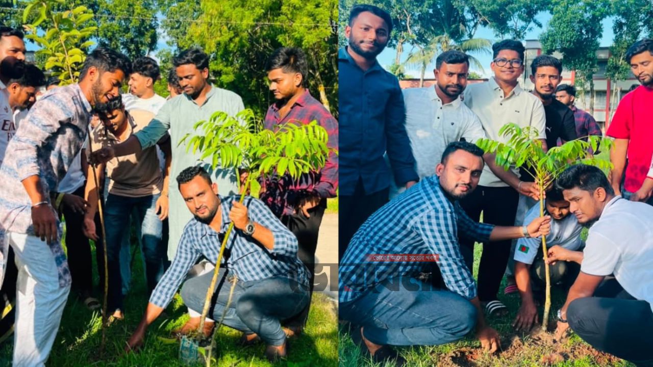 সাবেক প্রধানমন্ত্রী খালেদা জিয়ার জন্মদিনে ছেংগারচরে ছাত্রদলের বৃক্ষরোপণ ও চারা বিতরণ